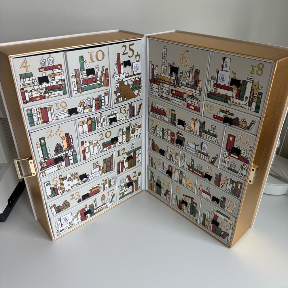 Diptyque Gold and White Advent Calendar *empty, just box*